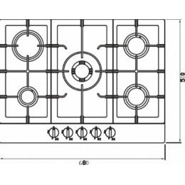 Cooktop Zurique Aço Inox 70cm - Debacco